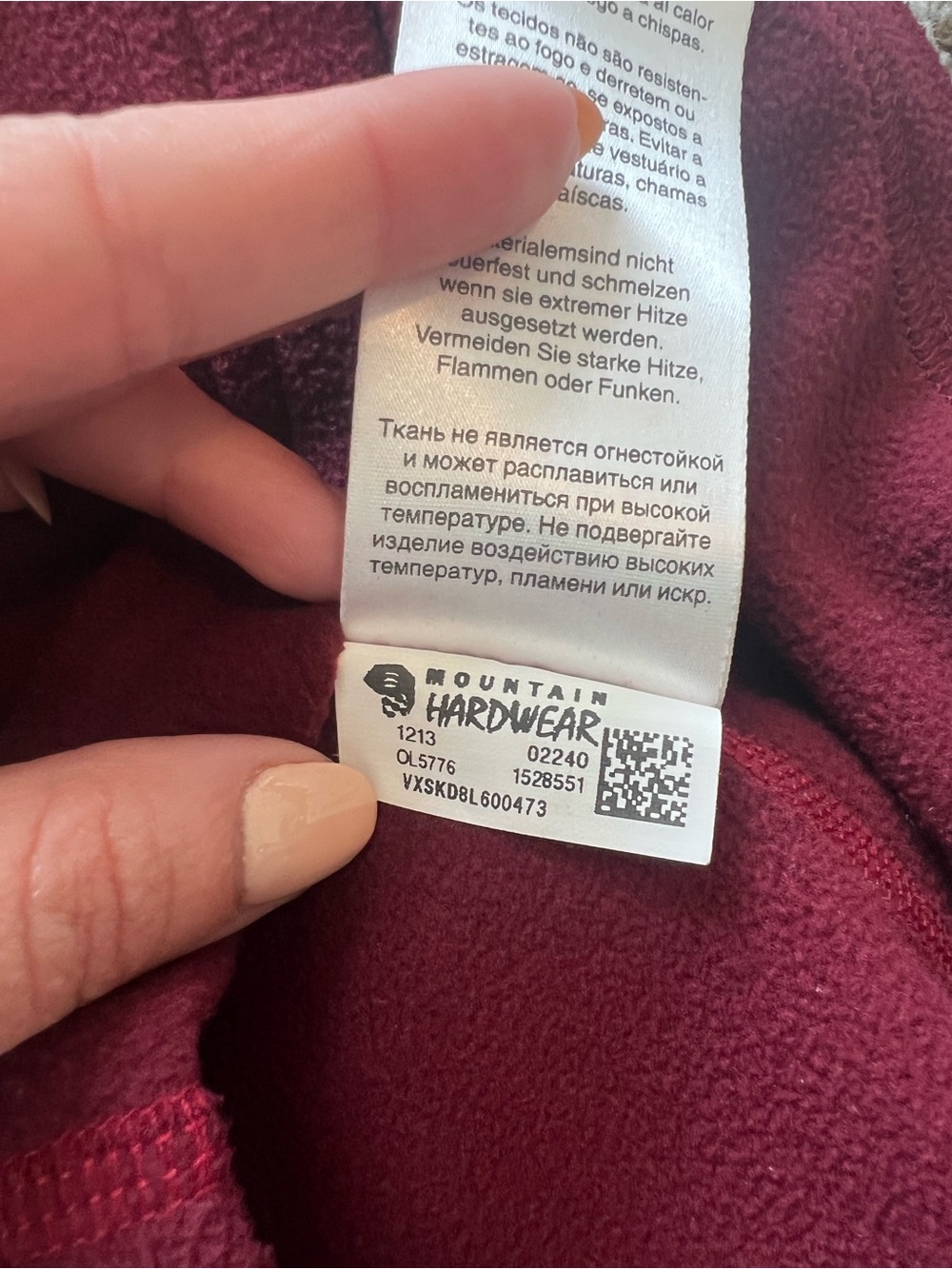 Mountain Hardwear Microchill 2.0 1/4 Zip T Fleece Pullover Maroon/Burgundy Sz M - Picture 6 of 9